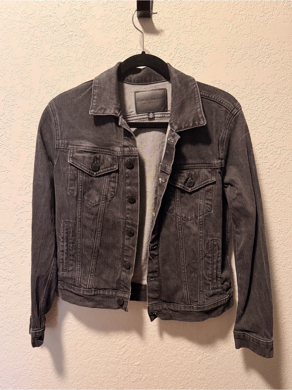 Lucky Brand Black Denim Trucker Jacket Women’s Medium
